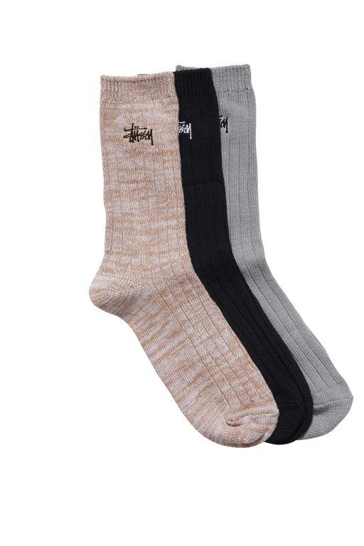 Stussy Mens Rib (3 Pack) Socks Green - AWXLC7403